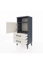 Arges Komodin 2 Raflı 2 Çekmeceli Tek Kapaklı 44x30x96 Antrasit-Aytaşı