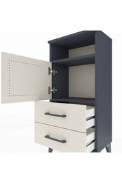 Arges Komodin 2 Raflı 2 Çekmeceli Tek Kapaklı 44x30x96 Antrasit-Aytaşı