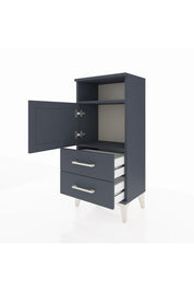 Arges Komodin 2 Raflı 2 Çekmeceli Tek Kapaklı 44x30x96 Antrasit-Antrasit