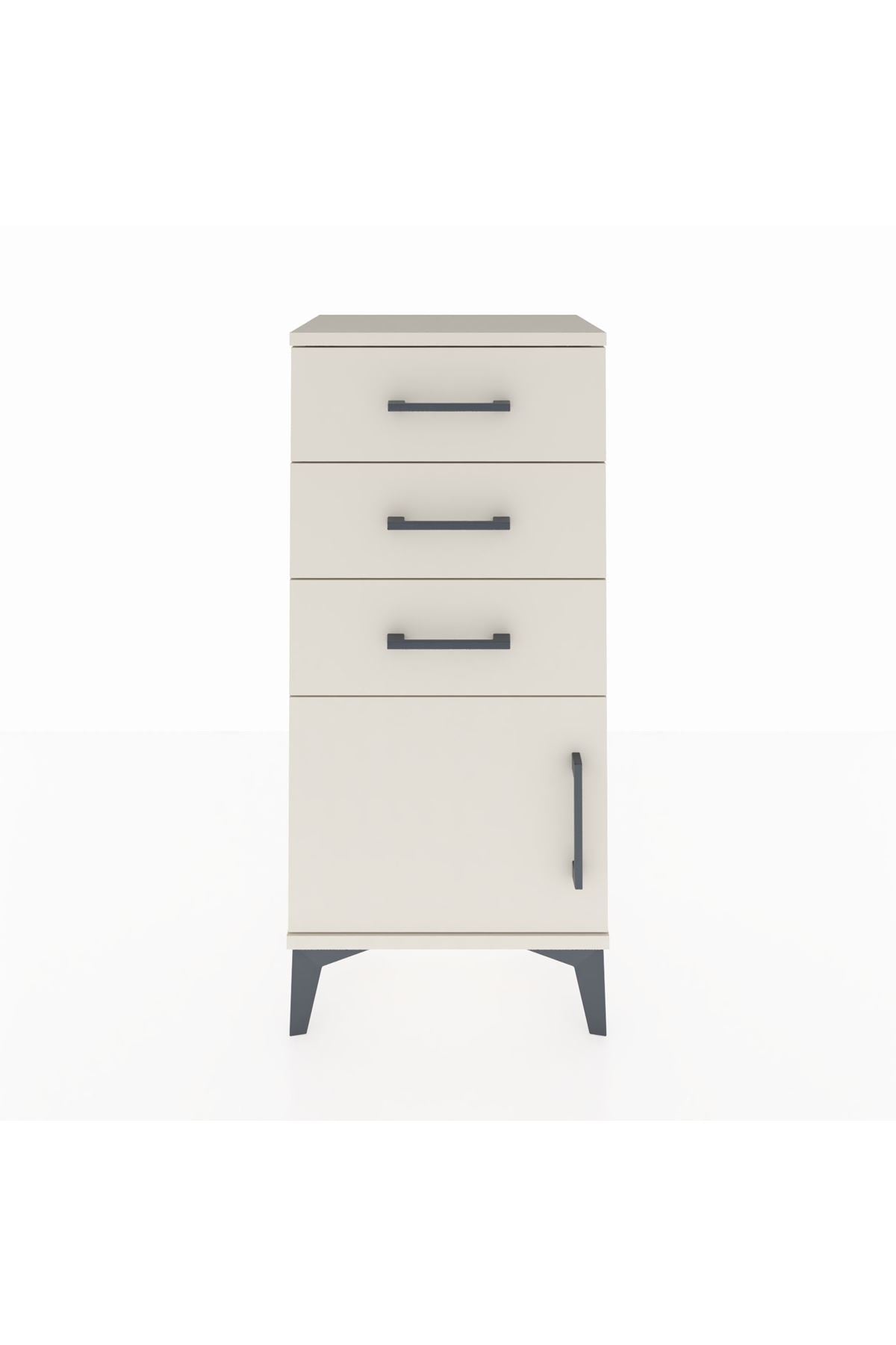 Arges Komodin 3 Çekmeceli Tek Kapaklı 44x30x96 Aytaşı-Aytaşı