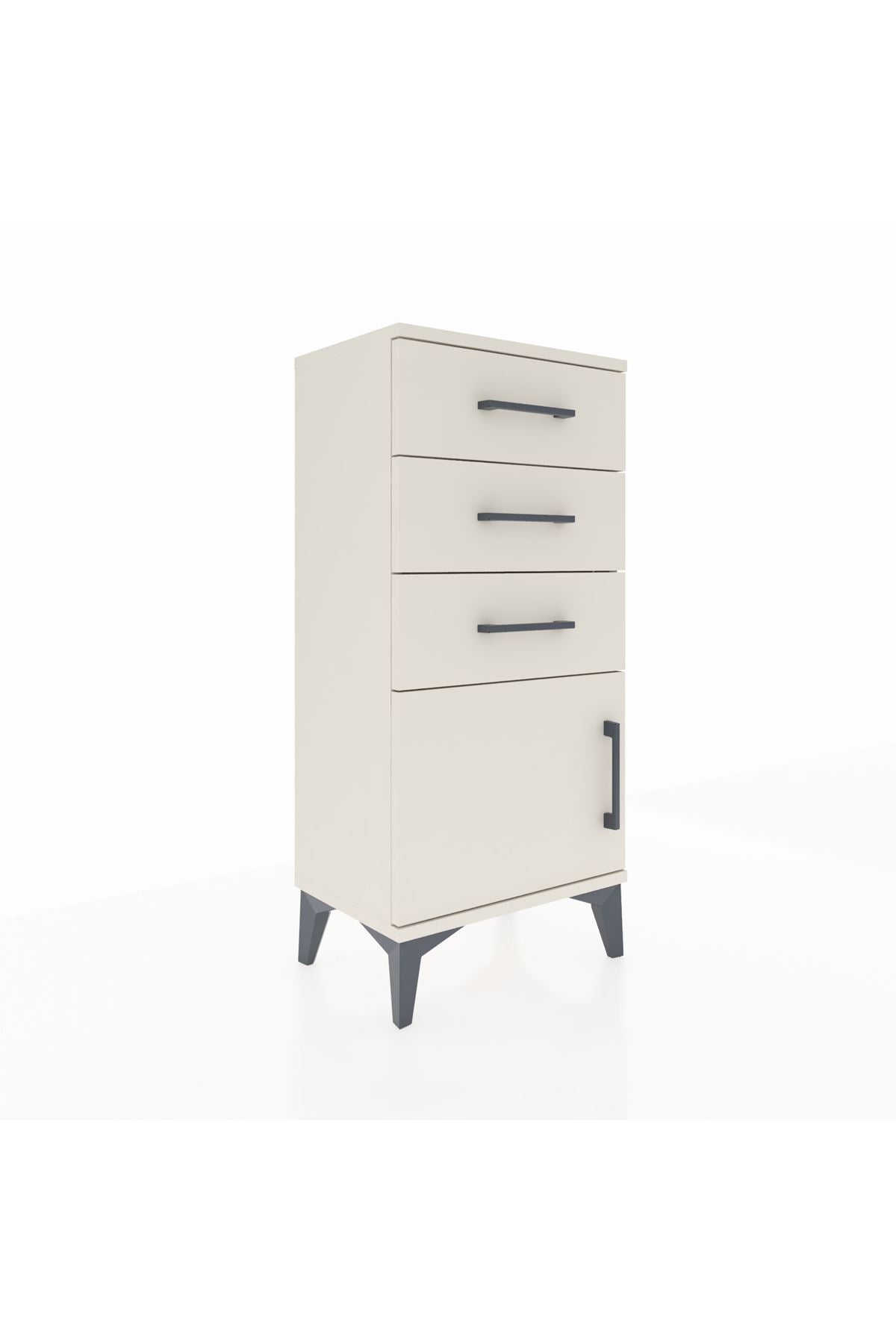 Arges Komodin 3 Çekmeceli Tek Kapaklı 44x30x96 Aytaşı-Aytaşı