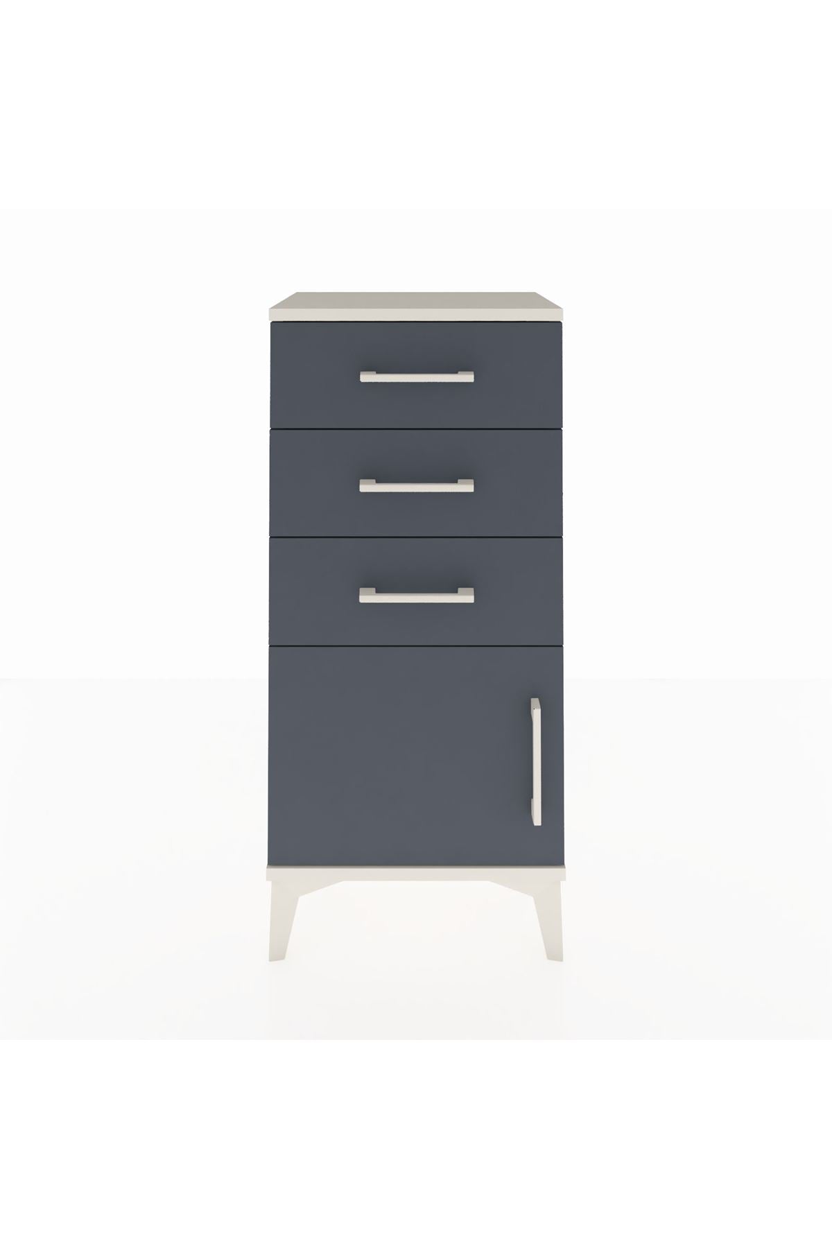 Arges Komodin 3 Çekmeceli Tek Kapaklı 44x30x96 Aytaşı-Antrasit