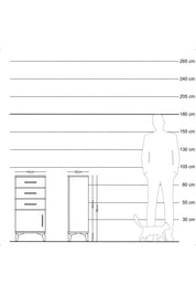 Arges Komodin 3 Çekmeceli Tek Kapaklı 44x30x96 Aytaşı-Aytaşı