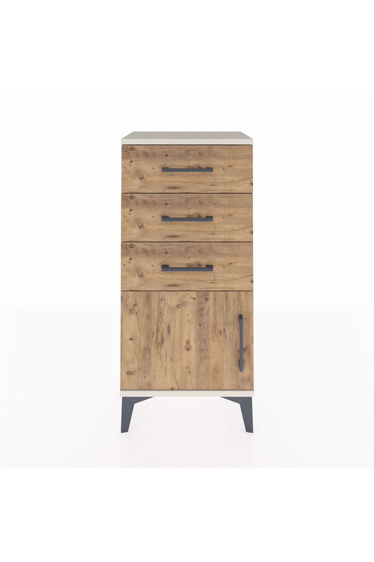 Arges Komodin 3 Çekmeceli Tek Kapaklı 44x30x96 Aytaşı-Çam