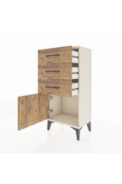 Arges Komodin 3 Çekmeceli Tek Kapaklı 44x30x96 Aytaşı-Çam