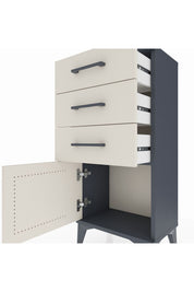Arges Komodin 3 Çekmeceli Tek Kapaklı 44x30x96 Antrasit-Aytaşı