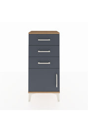 Arges Komodin 3 Çekmeceli Tek Kapaklı 44x30x96 Çam-Antrasit