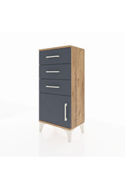 Arges Komodin 3 Çekmeceli Tek Kapaklı 44x30x96 Çam-Antrasit