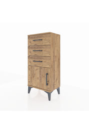 Arges Komodin 3 Çekmeceli Tek Kapaklı 44x30x96 Çam-Çam