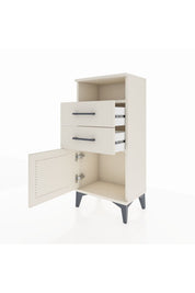 Arges Komodin Tek Raflı 2 Çekmeceli Tek Kapaklı 44x30x96 Aytaşı-Aytaşı