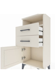 Arges Komodin Tek Raflı 2 Çekmeceli Tek Kapaklı 44x30x96 Aytaşı-Aytaşı