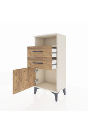 Arges Komodin Tek Raflı 2 Çekmeceli Tek Kapaklı 44x30x96 Aytaşı-Çam