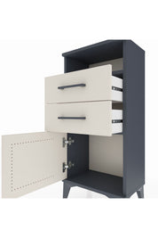 Arges Komodin Tek Raflı 2 Çekmeceli Tek Kapaklı 44x30x96 Antrasit-Aytaşı