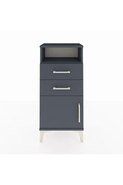 Arges Komodin Tek Raflı 2 Çekmeceli Tek Kapaklı 44x30x96 Antrasit-Antrasit