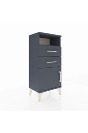 Arges Komodin Tek Raflı 2 Çekmeceli Tek Kapaklı 44x30x96 Antrasit-Antrasit