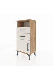 Arges Komodin Tek Raflı 2 Çekmeceli Tek Kapaklı 44x30x96 Çam-Aytaşı