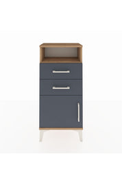 Arges Komodin Tek Raflı 2 Çekmeceli Tek Kapaklı 44x30x96 Çam-Antrasit