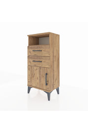 Arges Komodin Tek Raflı 2 Çekmeceli Tek Kapaklı 44x30x96 Çam-Çam