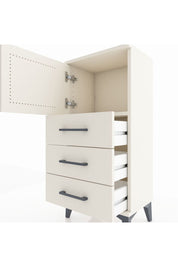 Arges Komodin Tek Raflı 3 Çekmeceli Tek Kapaklı 44x30x96 Aytaşı-Aytaşı