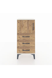 Arges Komodin Tek Raflı 3 Çekmeceli Tek Kapaklı 44x30x96 Aytaşı-Çam