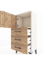 Arges Komodin Tek Raflı 3 Çekmeceli Tek Kapaklı 44x30x96 Aytaşı-Çam