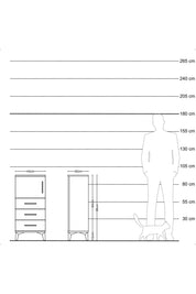 Arges Komodin Tek Raflı 3 Çekmeceli Tek Kapaklı 44x30x96 Aytaşı-Çam