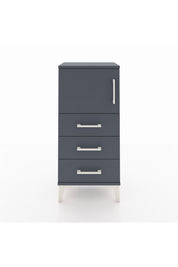 Arges Komodin Tek Raflı 3 Çekmeceli Tek Kapaklı 44x30x96 Antrasit-Antrasit