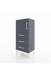 Arges Komodin Tek Raflı 3 Çekmeceli Tek Kapaklı 44x30x96 Antrasit-Antrasit