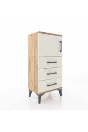 Arges Komodin Tek Raflı 3 Çekmeceli Tek Kapaklı 44x30x96 Çam-Aytaşı