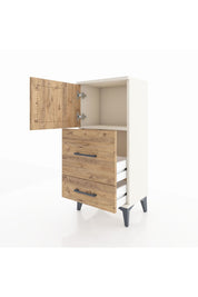 Arges Komodin Tek Raflı 2 Çekmeceli Tek Kapaklı 44x30x96 Aytaşı-Çam