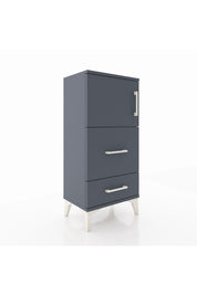 Arges Komodin Tek Raflı 2 Çekmeceli Tek Kapaklı 44x30x96 Antrasit-Antrasit