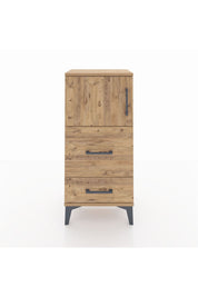 Arges Komodin Tek Raflı 2 Çekmeceli Tek Kapaklı 44x30x96 Çam-Çam