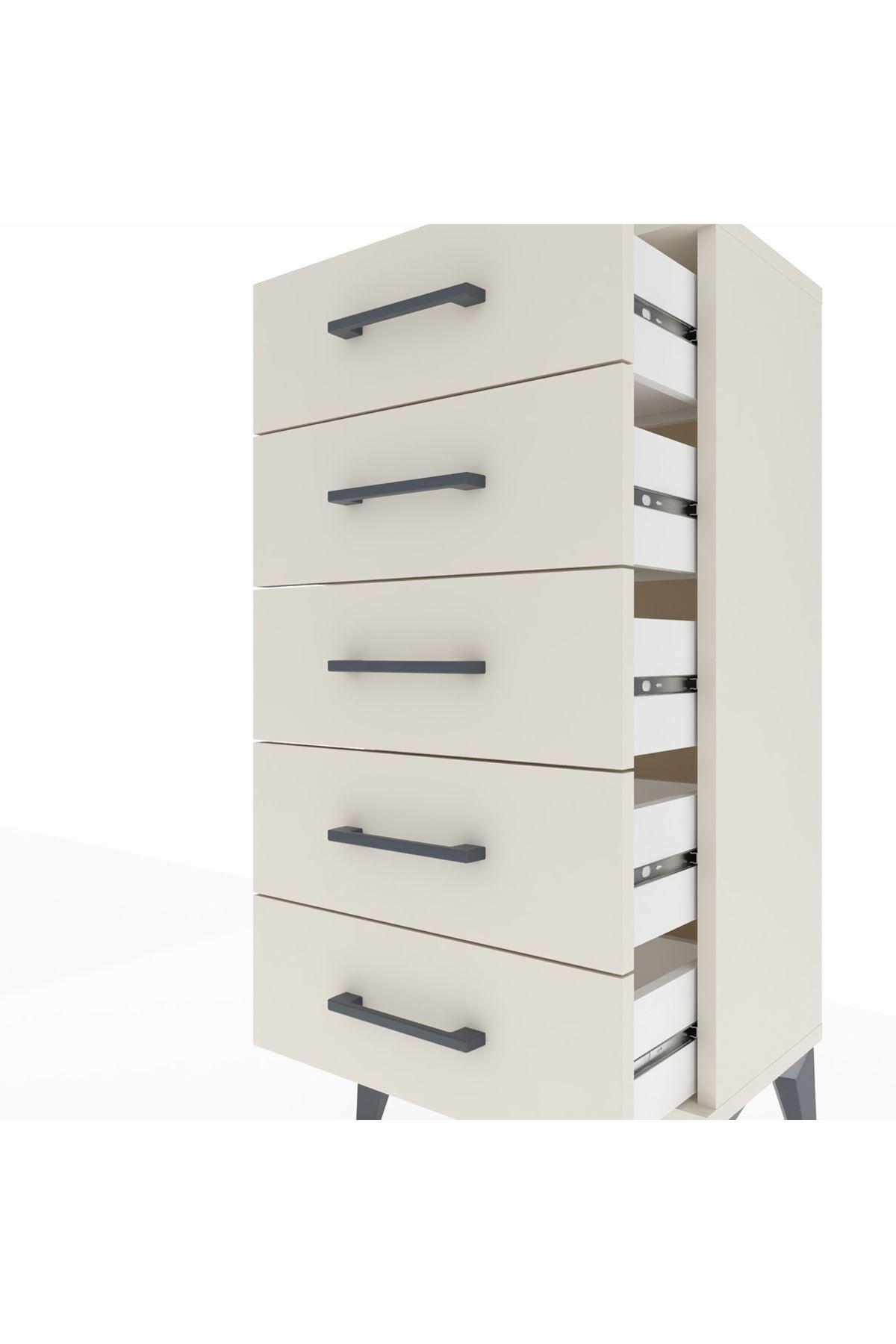 Arges Komodin 5 Çekmeceli 44x30x96 Aytaşı-Aytaşı