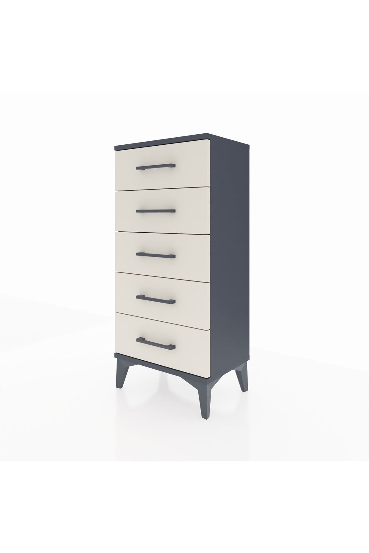 Arges Komodin 5 Çekmeceli 44x30x96 Antrasit-Aytaşı