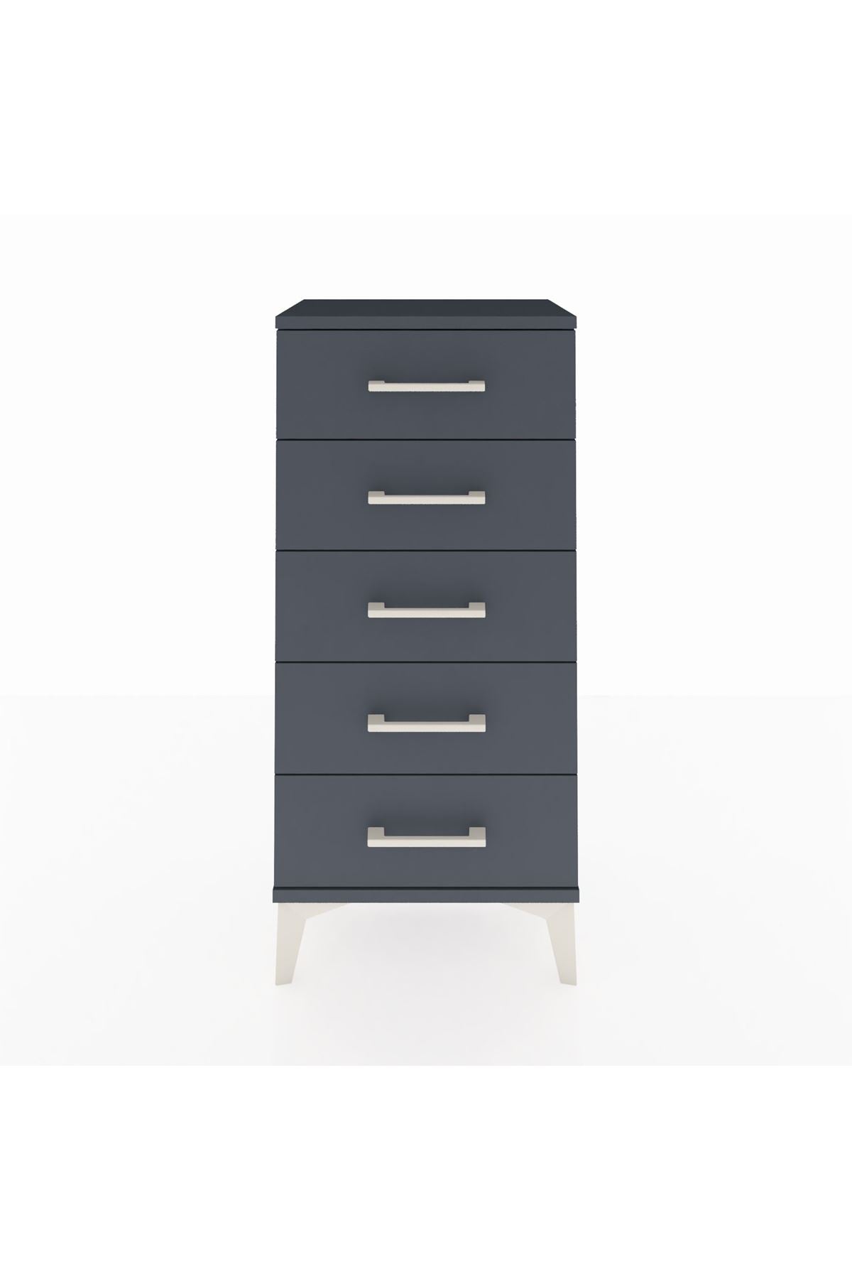 Arges Komodin 5 Çekmeceli 44x30x96 Antrasit-Antrasit