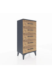 Arges Komodin 5 Çekmeceli 44x30x96 Antrasit-Çam