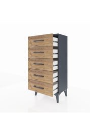 Arges Komodin 5 Çekmeceli 44x30x96 Antrasit-Çam