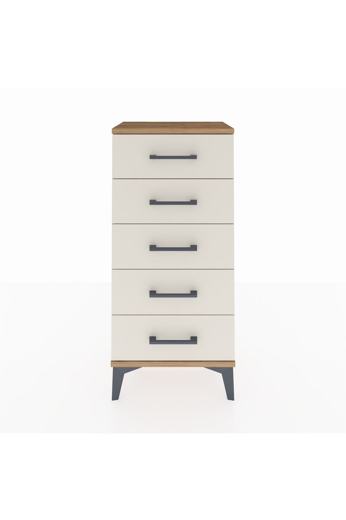 Arges Komodin 5 Çekmeceli 44x30x96 Çam-Aytaşı