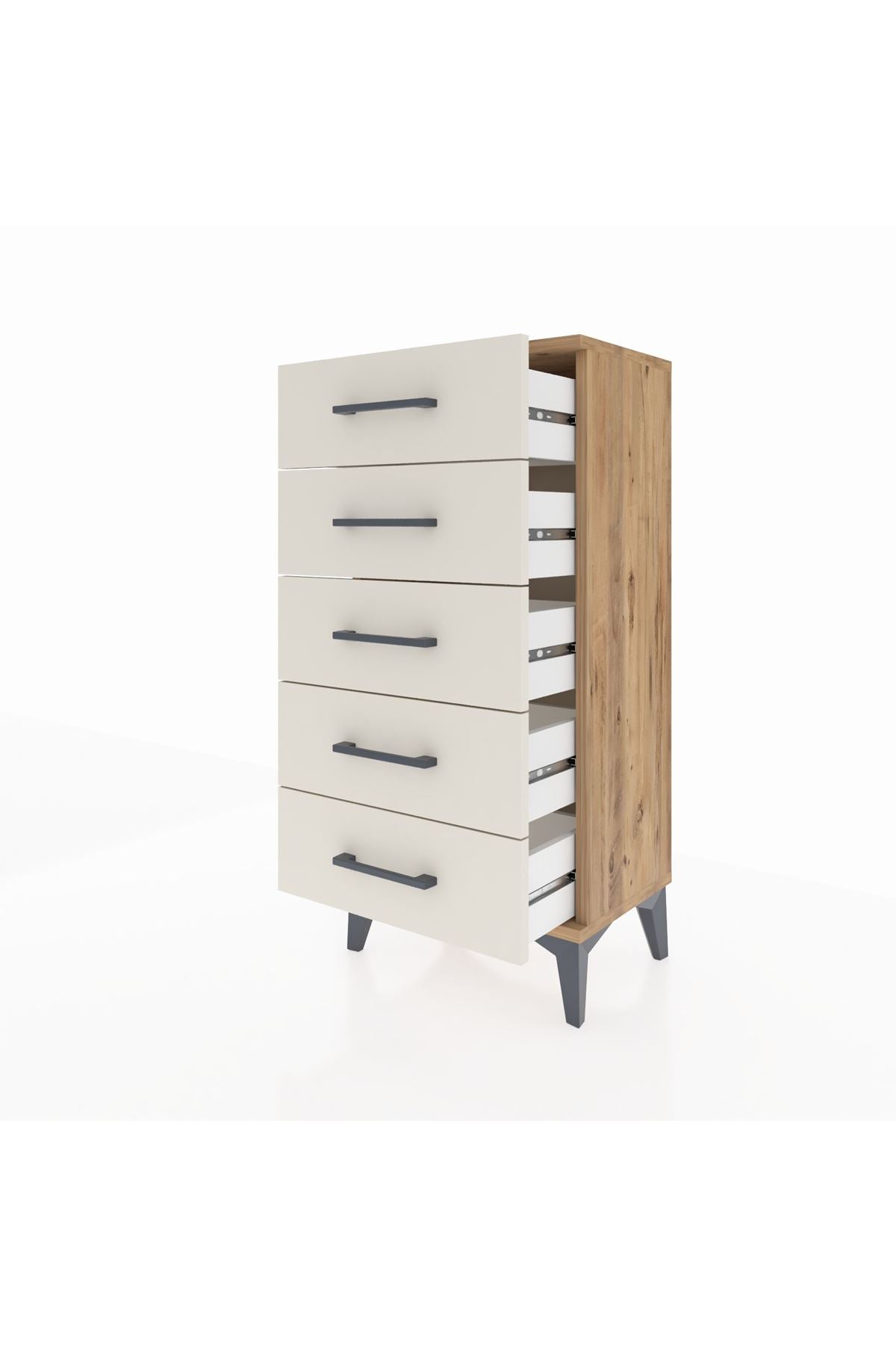 Arges Komodin 5 Çekmeceli 44x30x96 Çam-Aytaşı