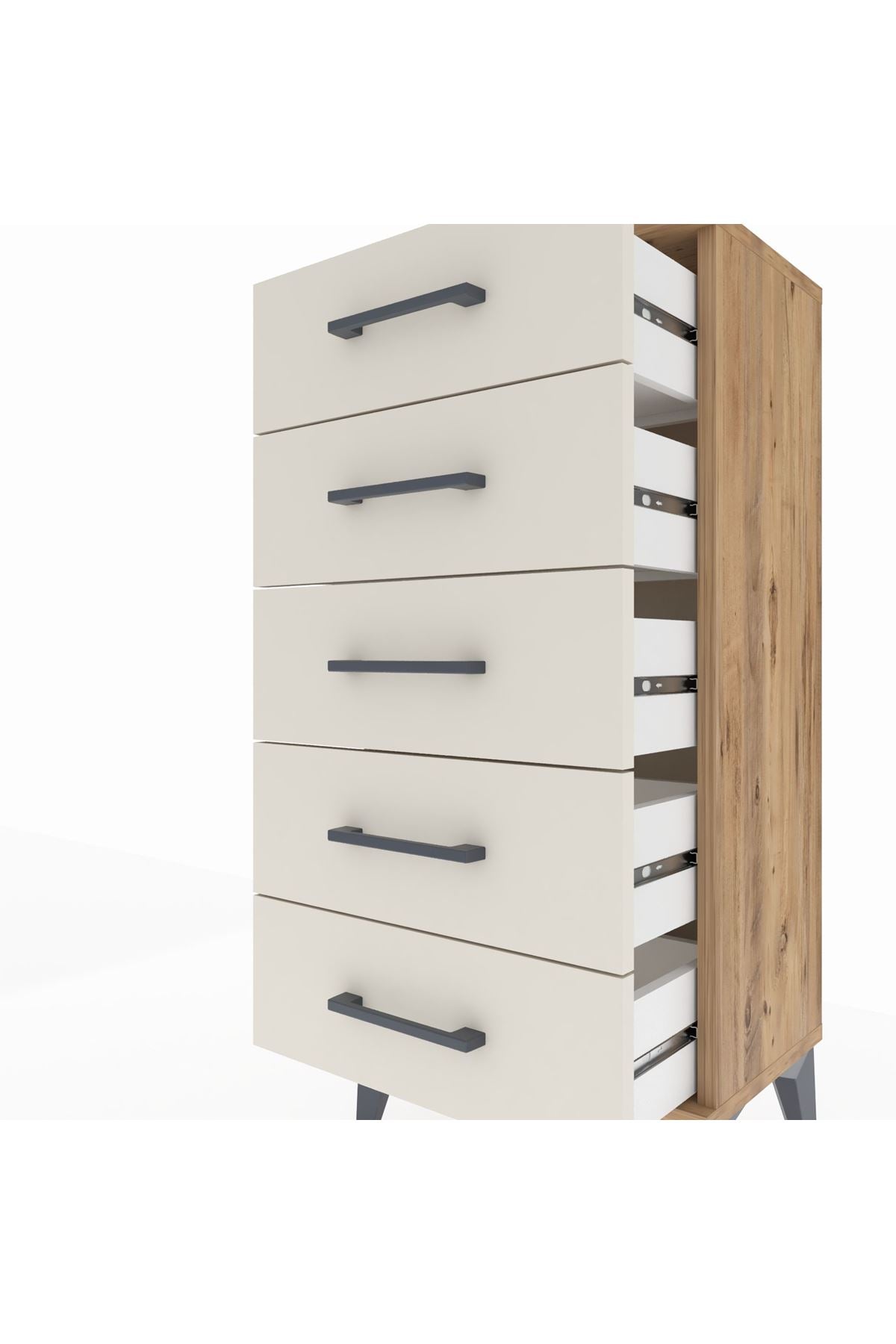 Arges Komodin 5 Çekmeceli 44x30x96 Çam-Aytaşı