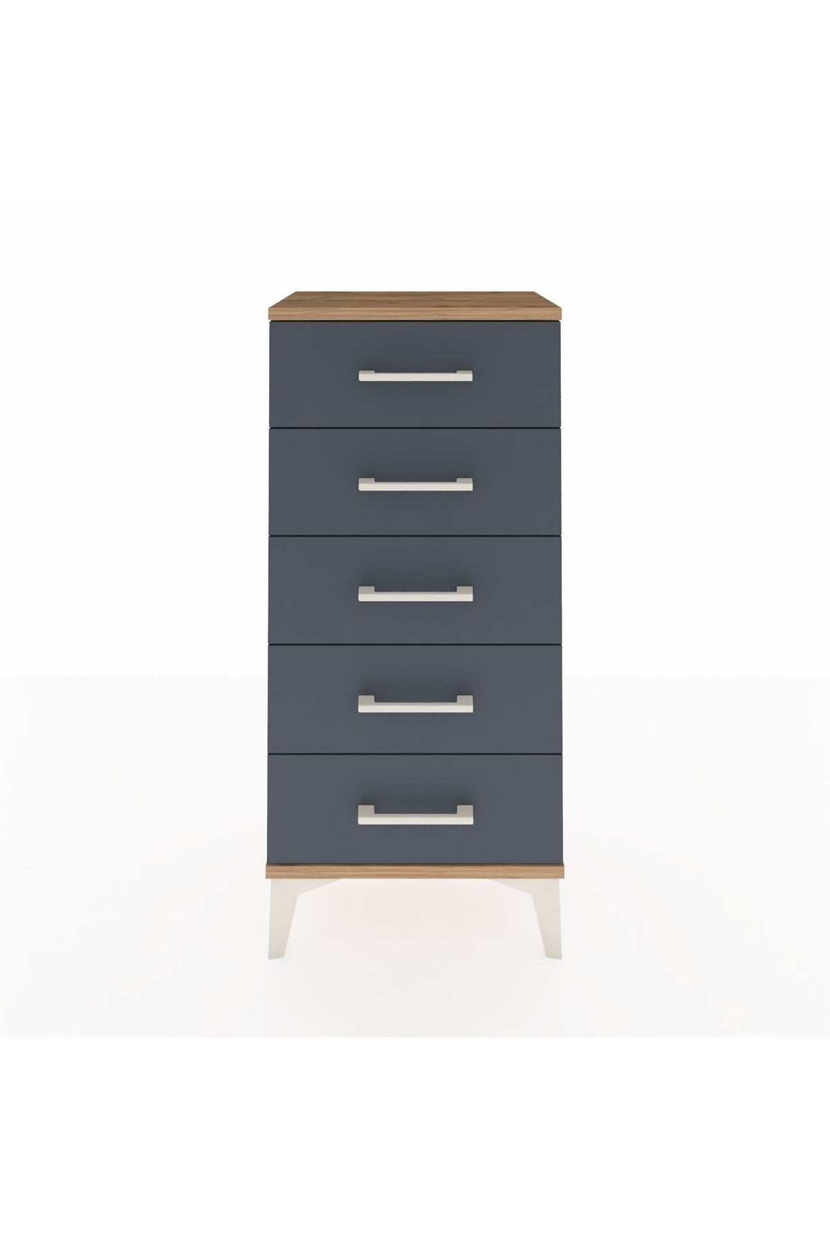 Arges Komodin 5 Çekmeceli 44x30x96 Çam-Antrasit