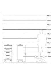 Arges Komodin 5 Çekmeceli 44x30x96 Çam-Antrasit