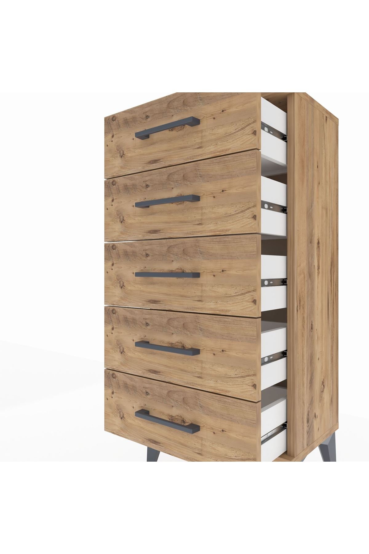 Arges Komodin 5 Çekmeceli 44x30x96 Çam-Çam