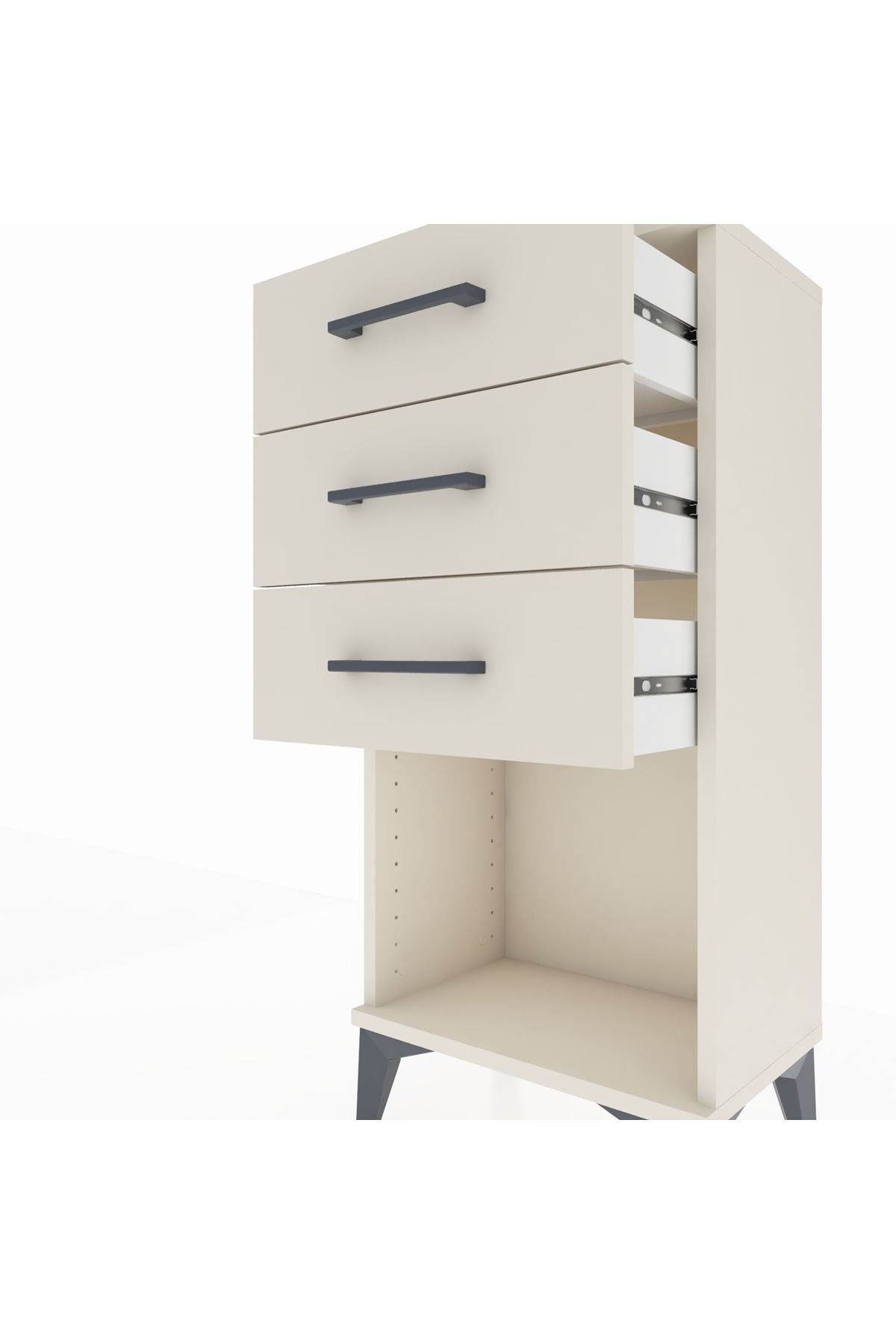 Arges Komodin 3 Çekmeceli 44x30x96 Aytaşı-Aytaşı