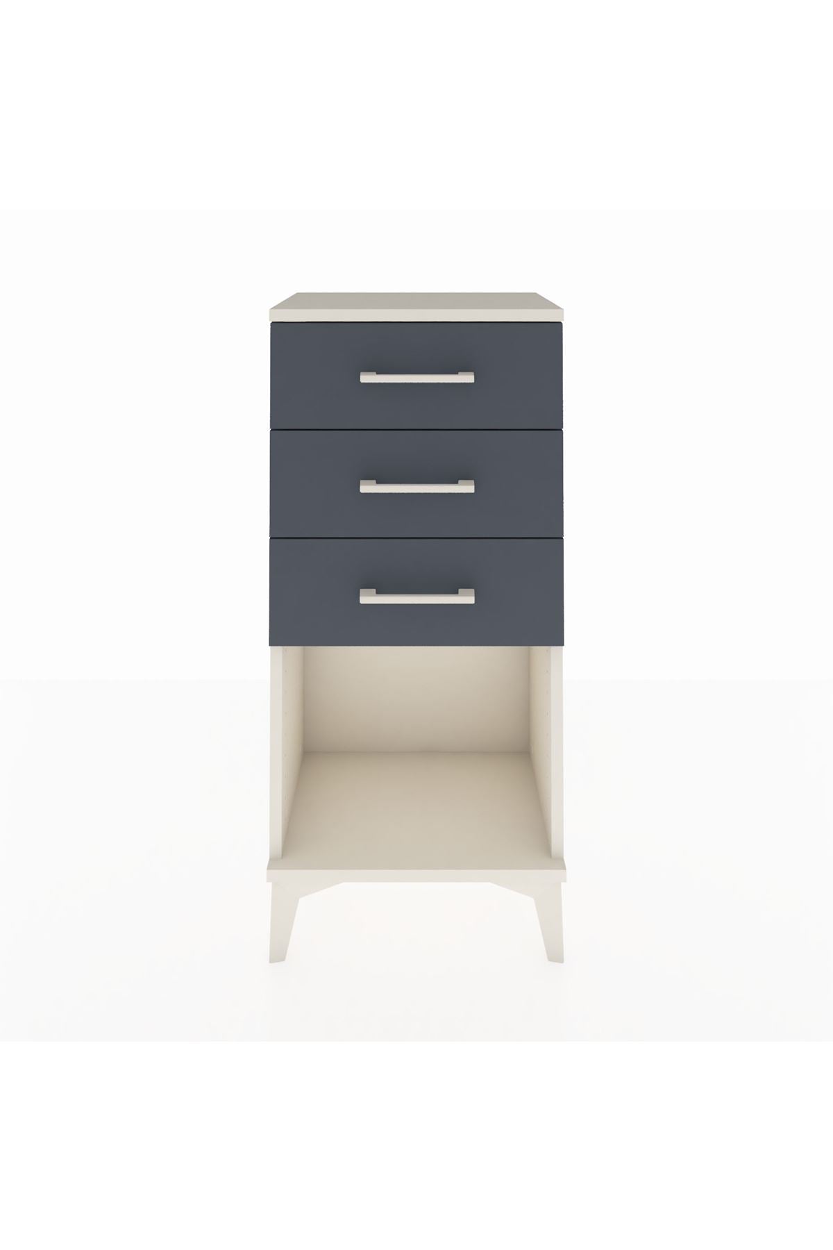 Arges Komodin 3 Çekmeceli 44x30x96 Aytaşı-Antrasit