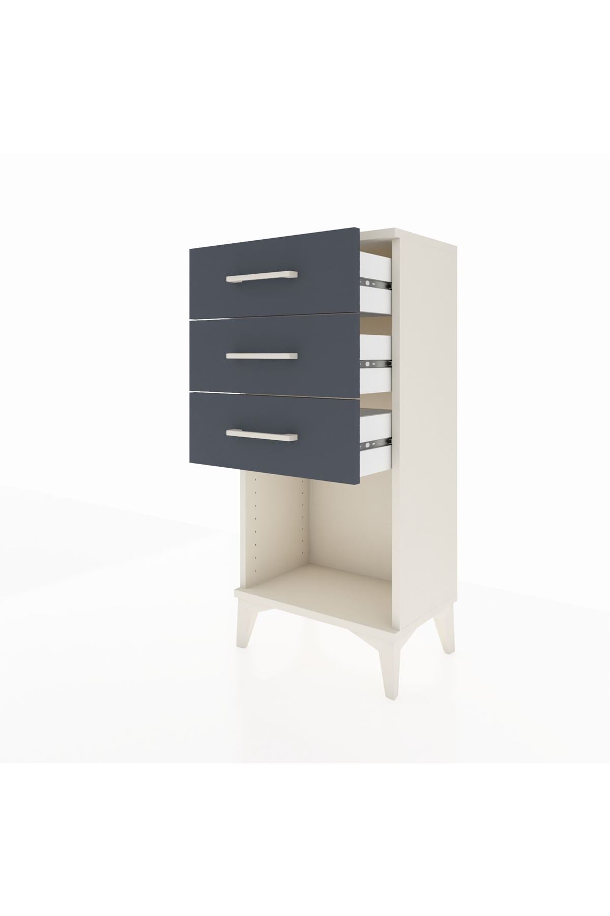 Arges Komodin 3 Çekmeceli 44x30x96 Aytaşı-Antrasit