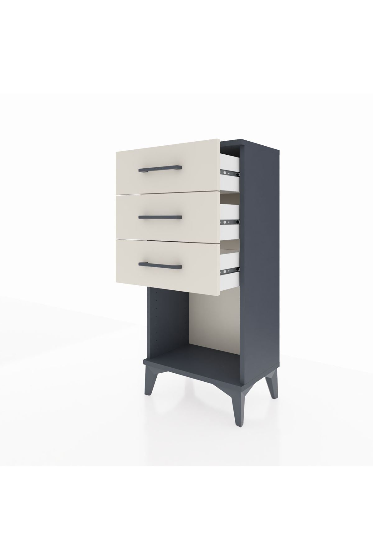 Arges Komodin 3 Çekmeceli 44x30x96 Antrasit-Aytaşı