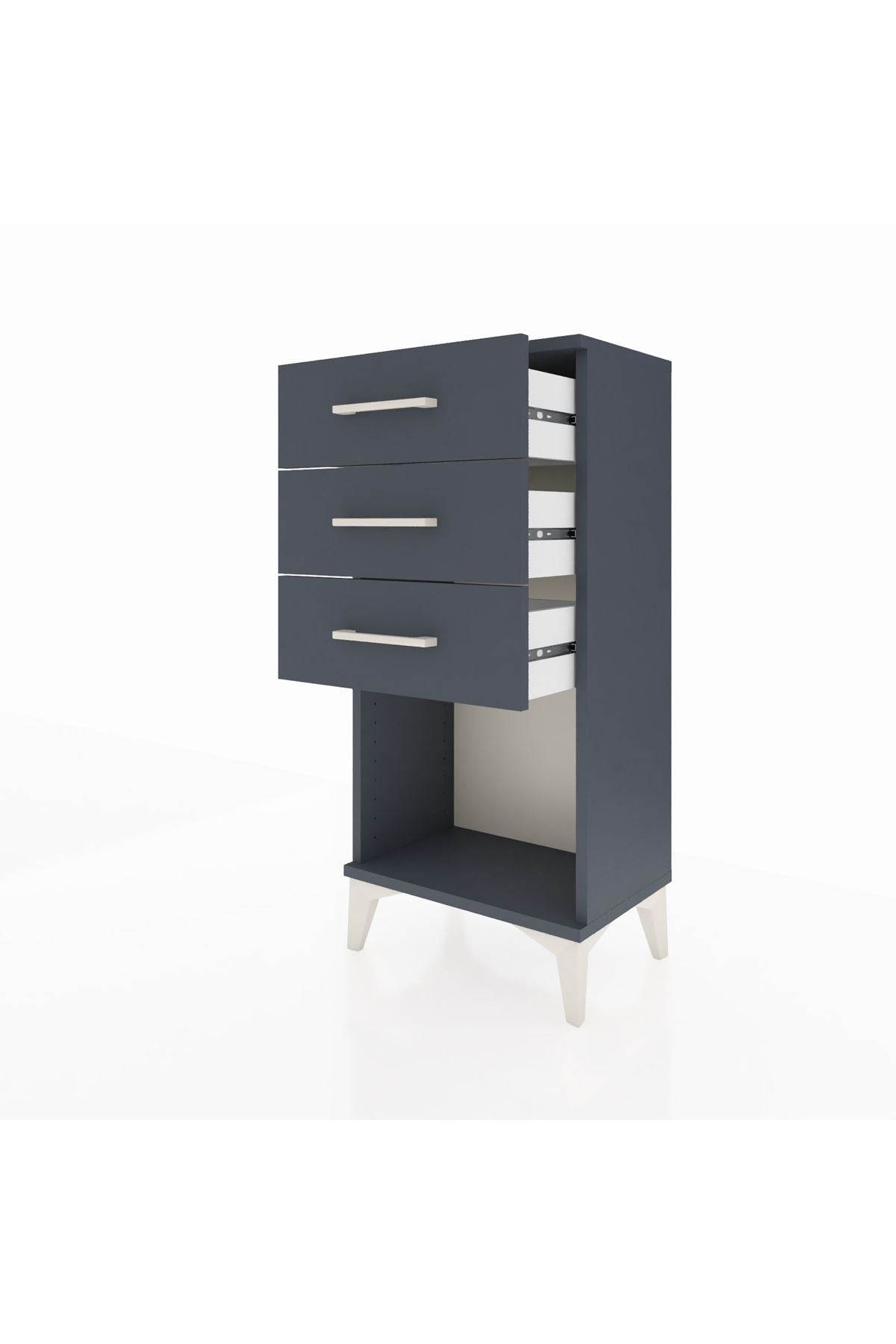 Arges Komodin 3 Çekmeceli 44x30x96 Antrasit-Antrasit