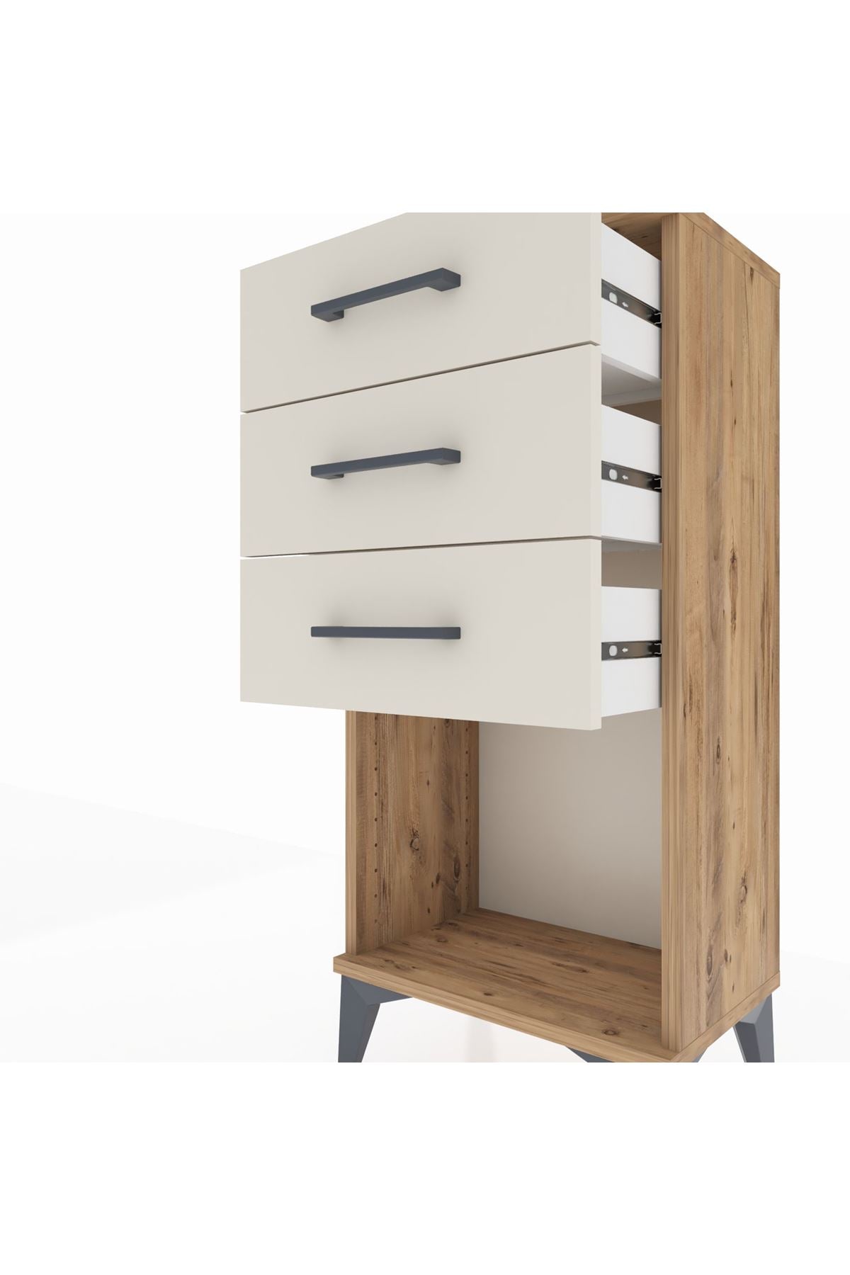 Arges Komodin 3 Çekmeceli 44x30x96 Çam-Aytaşı