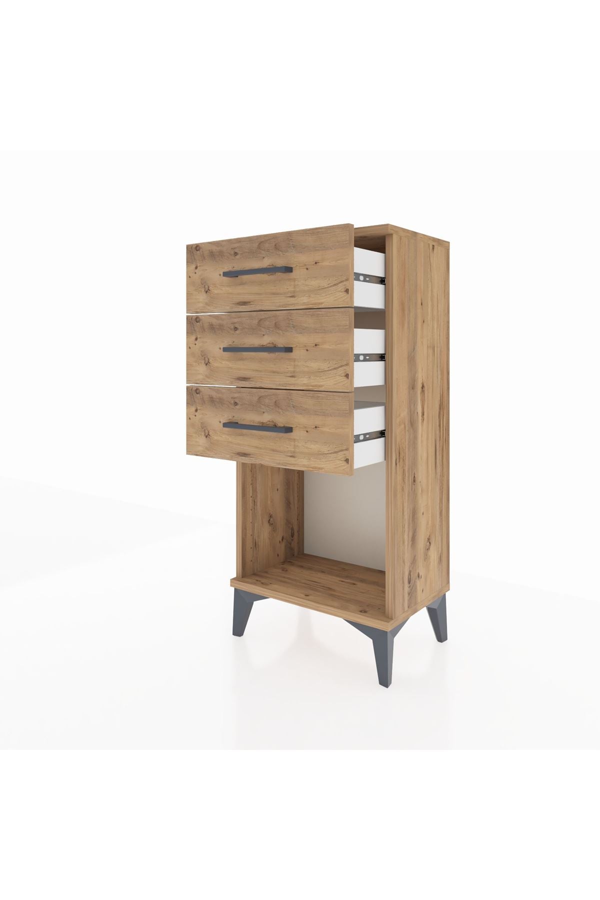 Arges Komodin 3 Çekmeceli 44x30x96 Çam-Çam